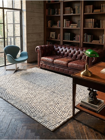 KADIMA DESIGN Teppich Kurzflor Strapazierfähig ARLEN Zickzack Muster Wohnzimmer in Grau