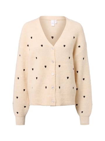 Y.A.S Strickjacke YASBow in sand schwarz - 0001