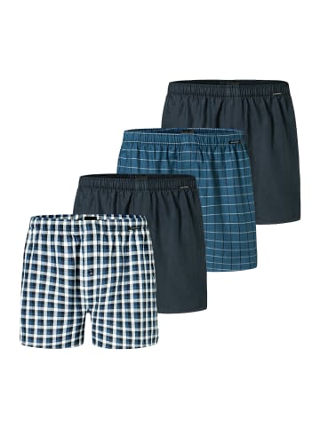 Schiesser Boxershorts Web in Dunkelblau / blau / blau