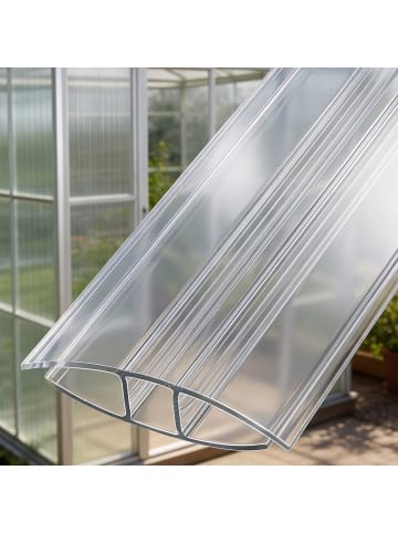relaxdays 9 x H-Profil in Transparent - 121 cm