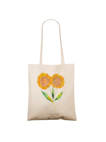 Mr. & Mrs. Panda Tote Bag Blume Sonnenblume ohne Spruch in Creme
