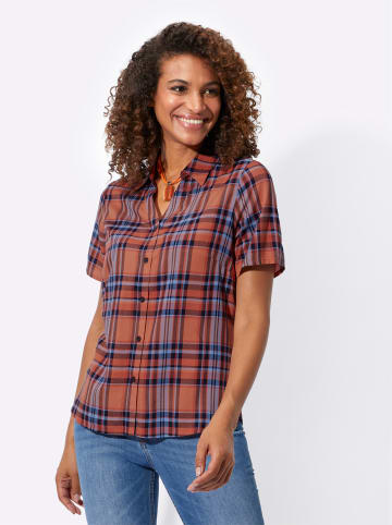 WITT WEIDEN Karobluse in papaya-himmelblau-kariert