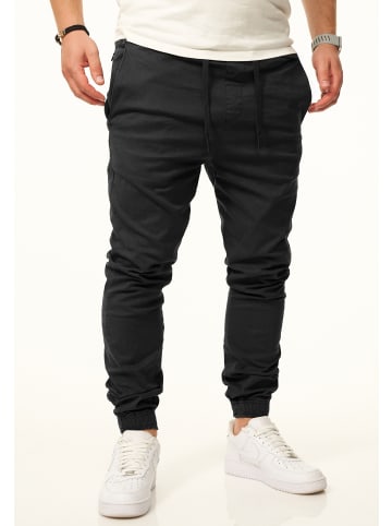 DAILY COTTON Chinohose - als Jogger Jeans Freizeithose mit Gummibund in Schwarz