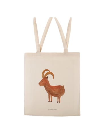 Mr. & Mrs. Panda Shopping Tasche Sternzeichen Steinbock ohne Spruch in Creme