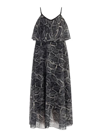 faina Damen Maxikleid Mit Schlangenprint in Schwarz Schlange