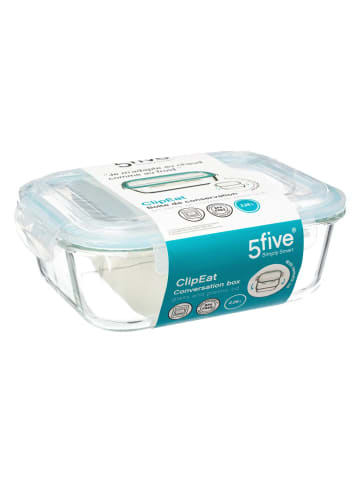 5five Simply Smart Glas-Lebensmittelbehälter mit Deckel, 2,26 l in Transparent, 26,5 x 21 x 10,5 cm
