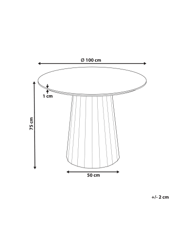 Beliani Esszimmertisch PLATO in Weiß - (W) 100 x (H) 75 x (L) 100 cm