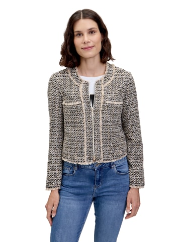 Betty Barclay Blazer-Jacke mit Fransen in Schwarz/Beige