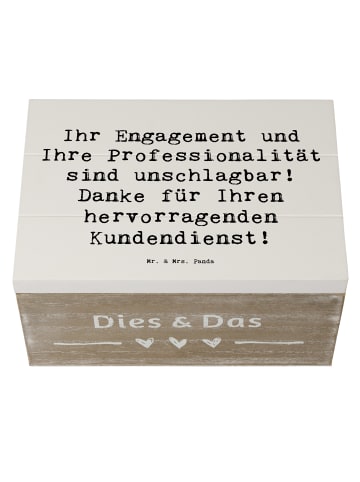 Mr. & Mrs. Panda Aufbewahrungsbox aus Holz Spruch Kundendienstmi... in Weiß