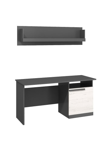 Feldmann-Wohnen Schreibtisch, Regal Trend graphit / Andersen Kiefer 140 / 60 / 75cm
