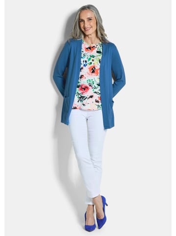 GOLDNER Kurzgröße:  Elegante Strickjacke mit Kaschmir in blau