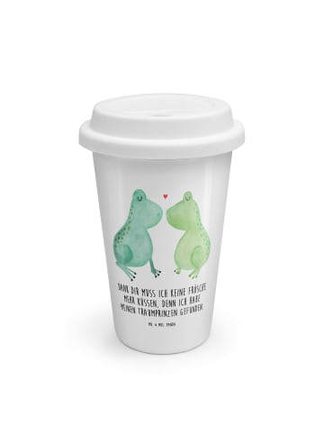 Mr. & Mrs. Panda Thermobecher To Go Frosch Liebe mit Spruch in Weiß