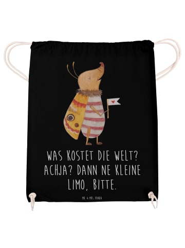 Mr. & Mrs. Panda Gym-Tasche Nachtfalter Fähnchen mit Spruch in Schwarz