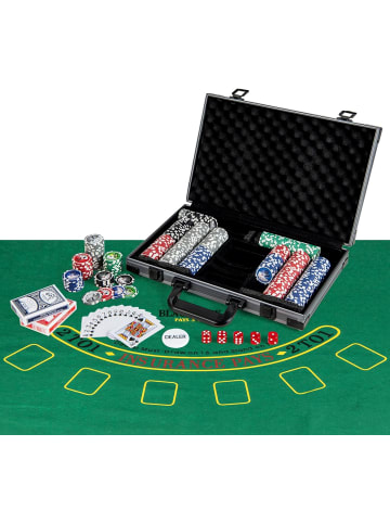 COSTWAY Pokerset mit 400 Laser-Chips in Schwarz