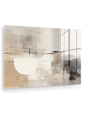 OnlyWow Acrylglasbild Abstrakte Kunst weiß schwarz