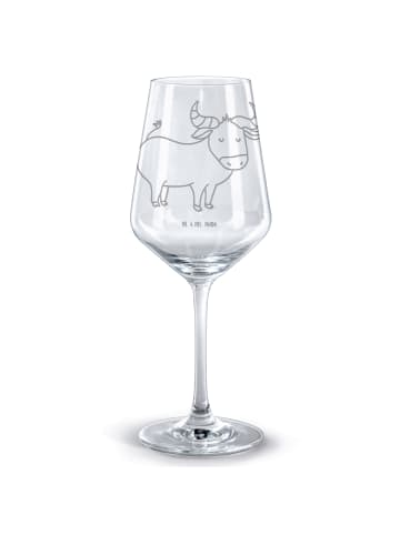 Mr. & Mrs. Panda Weinglas graviert Sternzeichen Stier ohne Spruch in Transparent
