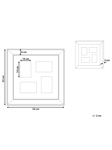 Beliani Fotorahmen DABOLA in Kupfer - (W) 52 x (H) 52 x (L) 3 cm