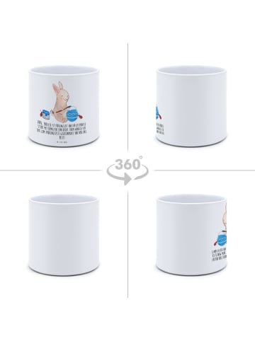 Mr. & Mrs. Panda XL Blumentopf Hase Marienkäfer mit Spruch in Weiß