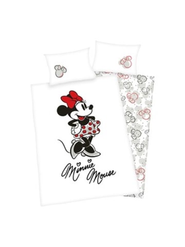 Herding Renforcé Wende-Bettwäsche Minnie Mouse 40x60 / 100/135 cm in Weiß