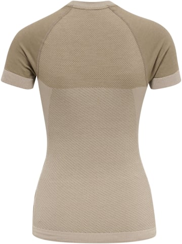 Hummel Hummel T-Shirt Hmlclea Yoga Damen Dehnbarem Atmungsaktiv Schnelltrocknend Nahtlosen in CHATEAU GRAY/DRIFTWOOD MELANGE