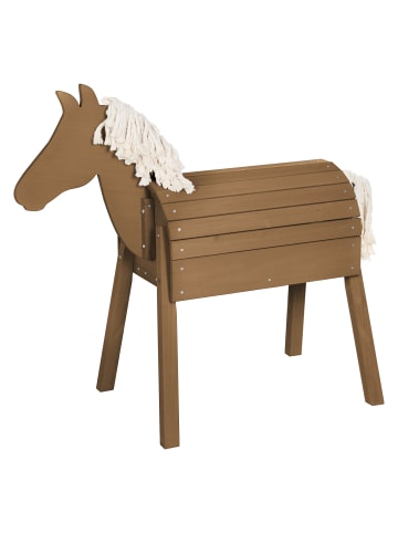 roba Outdoorspielpferd aus Massivholz teak, stabiles Voltigier- und Gartenpferd