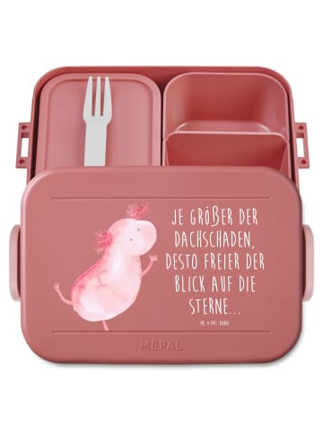 Mr. & Mrs. Panda Brotdose Axolotl Tanzen Motiv mit Spruch in Rot Pastell