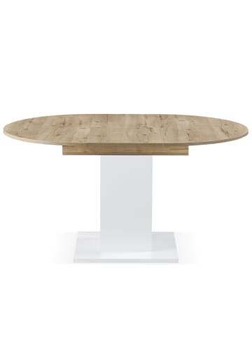 B&D Home Ausziehtisch WIM in Sandeiche-Weiß - (B)100-140 x (H)74 x (T)100 cm