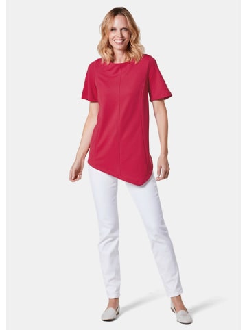 GOLDNER Kurzgröße:  Zipfelshirt mit asymmetrischem Saum in rot