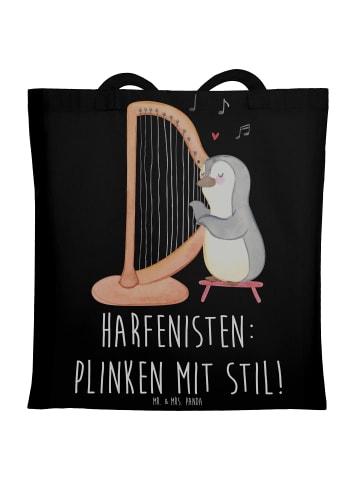 Mr. & Mrs. Panda Tasche Harfe mit Stil mit Spruch in Schwarz