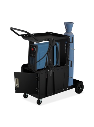relaxdays Schweißwagen in Schwarz - (B)47 x (H)89 x (T)97 cm