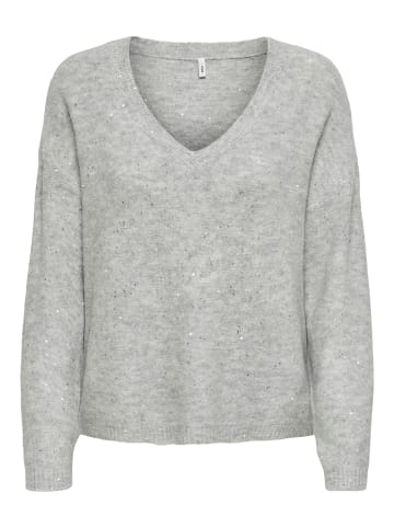 ONLY Strickpullover in Light Grey Melange