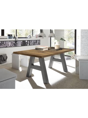 58 aufm Kessel ESSTISCH ausziehbar Elia 3 160 x 90 x 75 Esszimmertisch Graphit/Plankeneiche