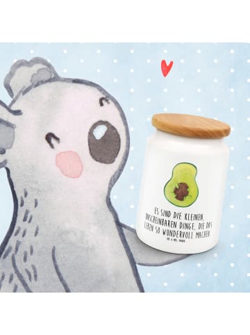 Mr. & Mrs. Panda Vorratsbehälter Avocado Kern mit Spruch in Weiß