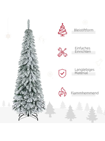 HOMCOM Weihnachtsbaum-74L x 74B x 180H cm-Grün