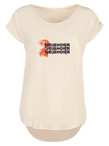 F4NT4STIC Long Cut T-Shirt Geishora Japan Streetstyle in Whitesand