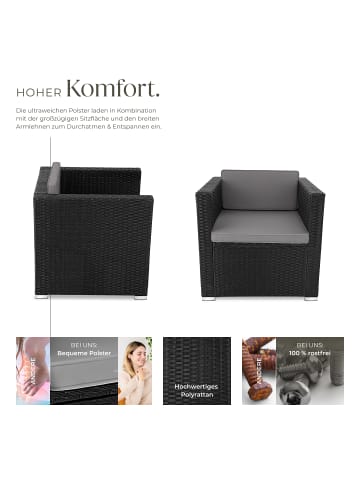 tectake Rattansessel  Lignano 70 x 69 x 65cm, schwarz