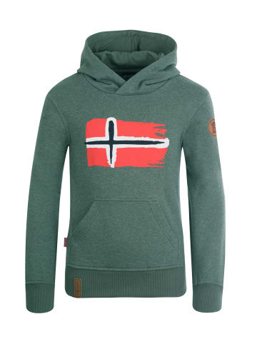 Trollkids Hoodie Pullover mit Kapuze "Trondheim" in Khakigrün