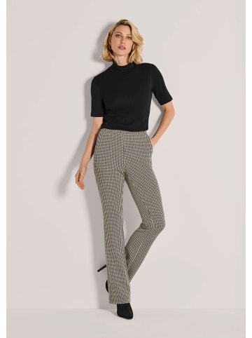 MADELEINE Gerade Jersey-Hose mit Muster in bleigrau / perlweiß