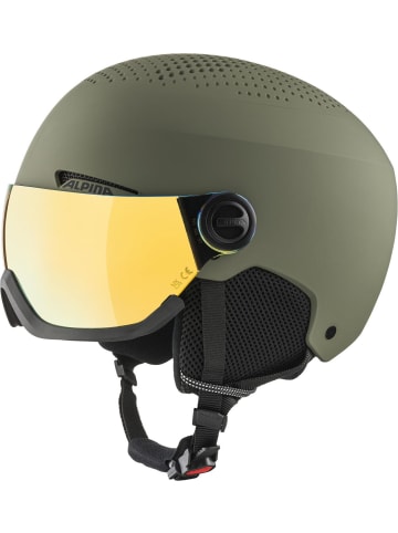 Alpina Skihelm mit Visier in grün