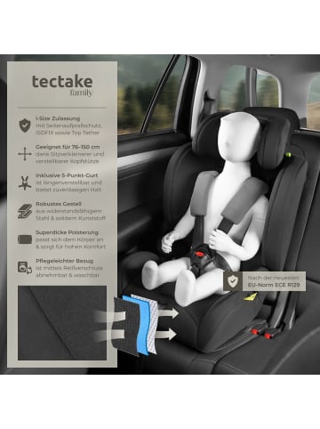 tectake Autositz Emely ab 15 Monaten von 76 bis 150 cm, Belastbarkeit 36 kg, dunkelgrau/