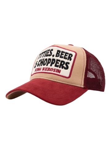King Kerosin King Kerosin Trucker Cap Titties, Beer & Choppers in rot