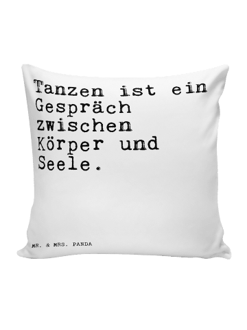 Mr. & Mrs. Panda Zierkissen Tanzen ist ein Gespräch... mit Spruch in Weiß