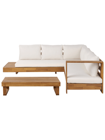 Beliani 3-tlg Sitzgruppe MARETTIMO in Braun/Weiß