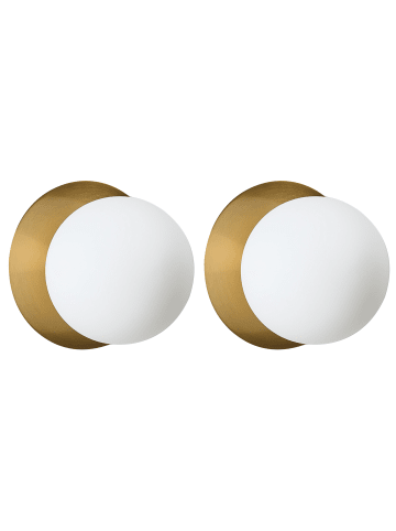 Beliani 2er-Set Wandleuchten BOUBLE in Gold