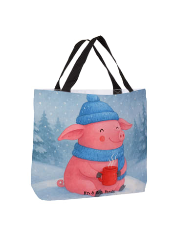 Mr. & Mrs. Panda Tasche Schwein Glühwein Design ohne Spruch in Weiß