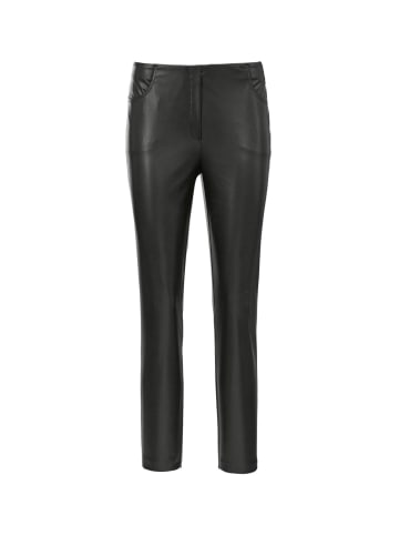 GOLDNER Hose in Lederoptik in schwarz