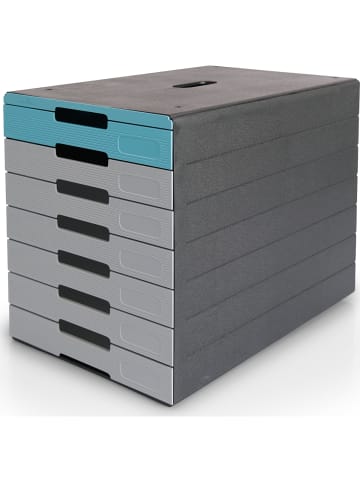 Durable Schubladenbox Idealbox Pro 7, 7 Schubladen geschlossen anthrazit/grau/blau