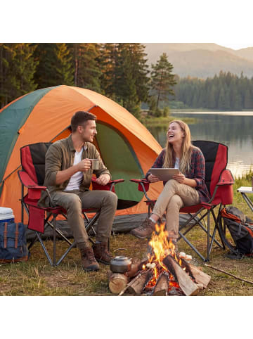 COSTWAY Campingstuhl Faltbar XXL in Rot