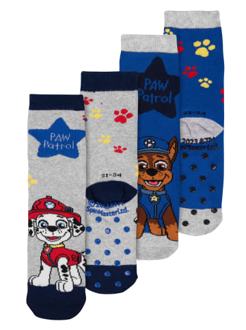 Paw Patrol 2er Pack Paw Patrol ABS Socken Stoppersocken antirutsch Söckchen in blau/grau
