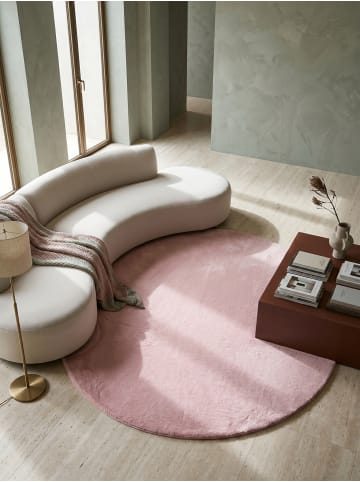 KADIMA DESIGN Teppich Kurzflor Waschbar Einfarbig NECKAR Strapazierfähig OEKO-TEX in Rosa